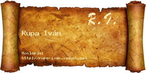 Rupa Iván névjegykártya